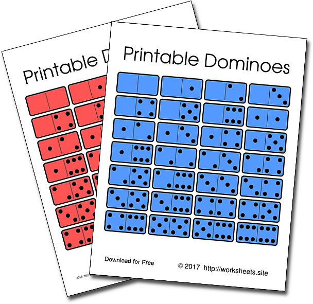 Free Printable Dominoes PDF Blue and Red