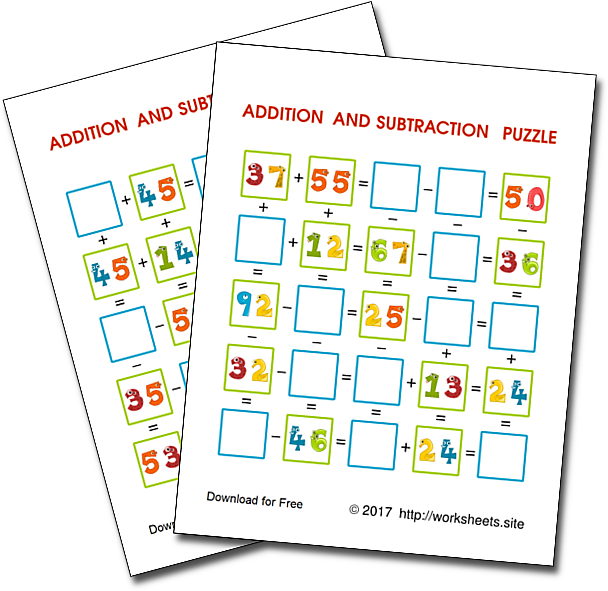 Additions and Subtractions Puzzles