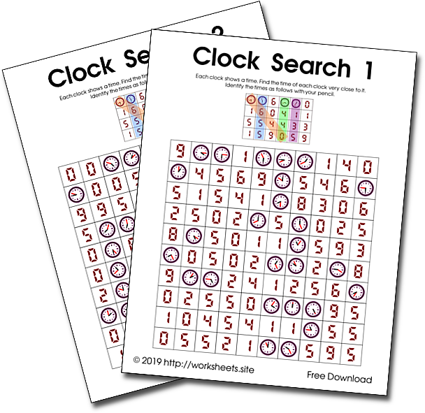 Word Search with Analog Clocks