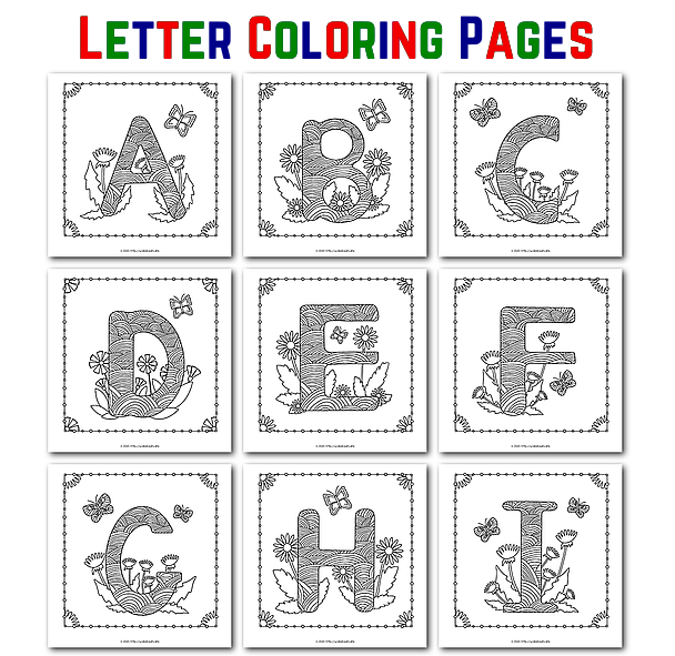 Letter Coloring Pages for Adults