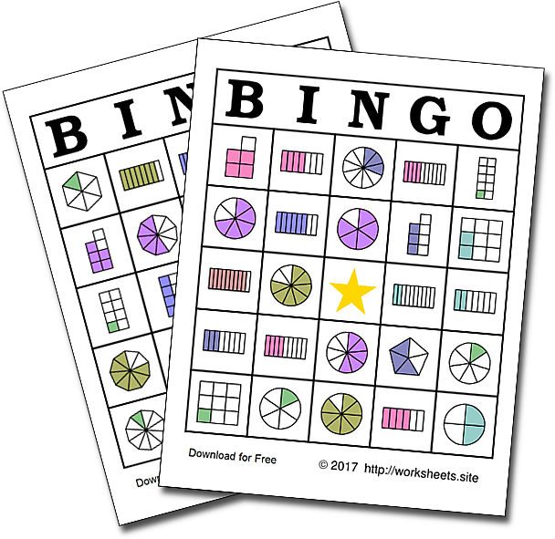 Fractions Bingo Cards