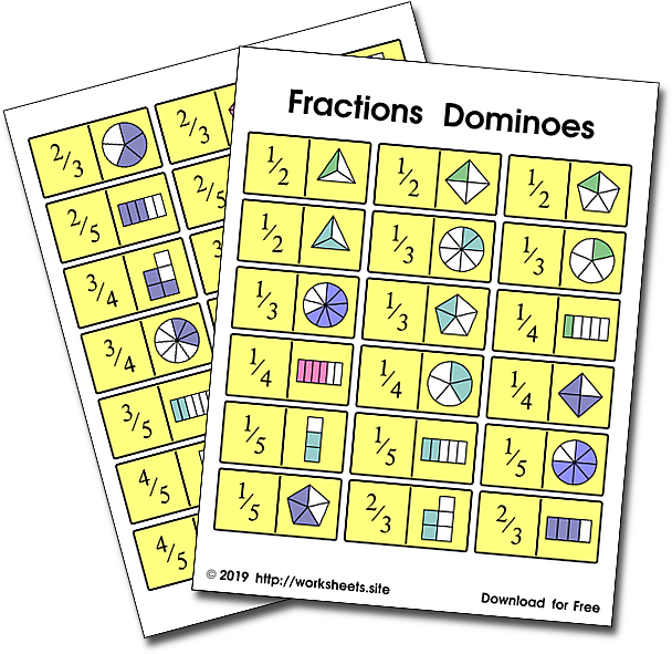 Fractions Dominoes Print Game