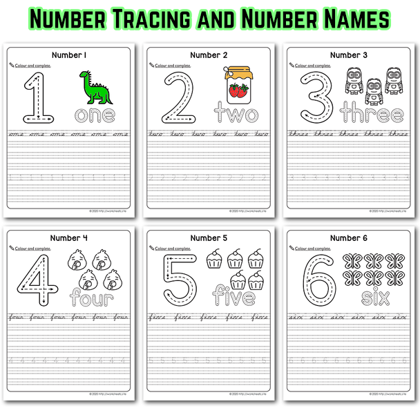 Number Tracing Worksheets