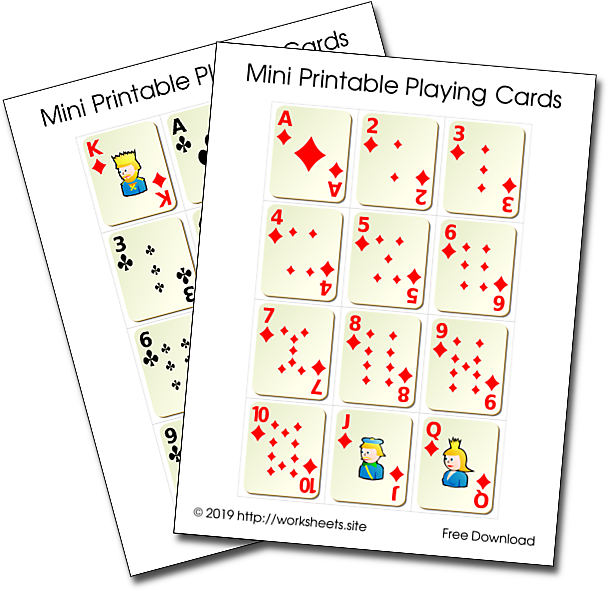 Printable Playing Card Sheets PDF