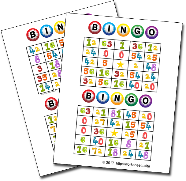 Multiplication Bingo Cards