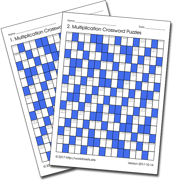 Multiplications Crossword Puzzles