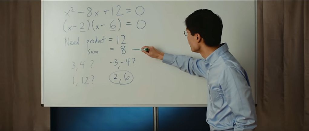 Image: po shen loh teaching quadratic equations