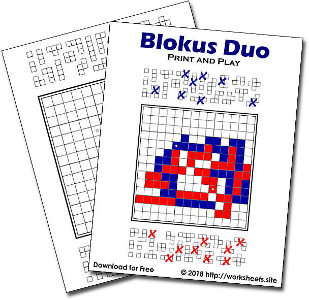 Free Printable Blokus board with pieces