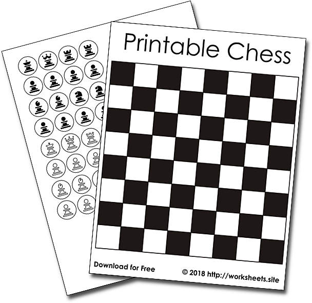 printable chessboard with pieces