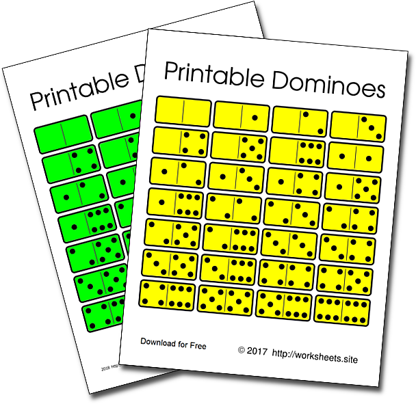 Free Printable Dominoes PDF Green and Yellow