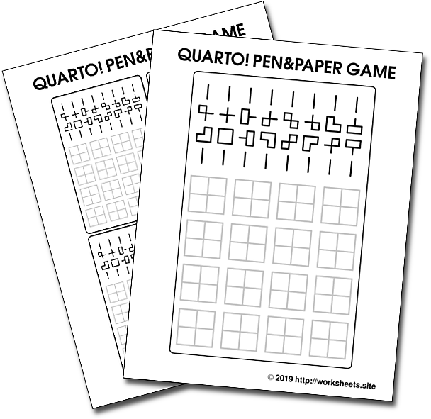 Quarto! pen and paper Game