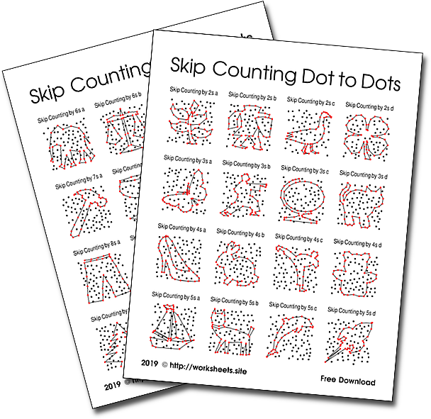 Skip Counting Dot to Dot Puzzles
